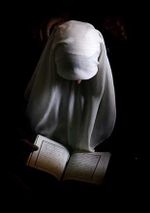 Novice nun reading