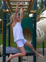 Carys on the bars - july 2012